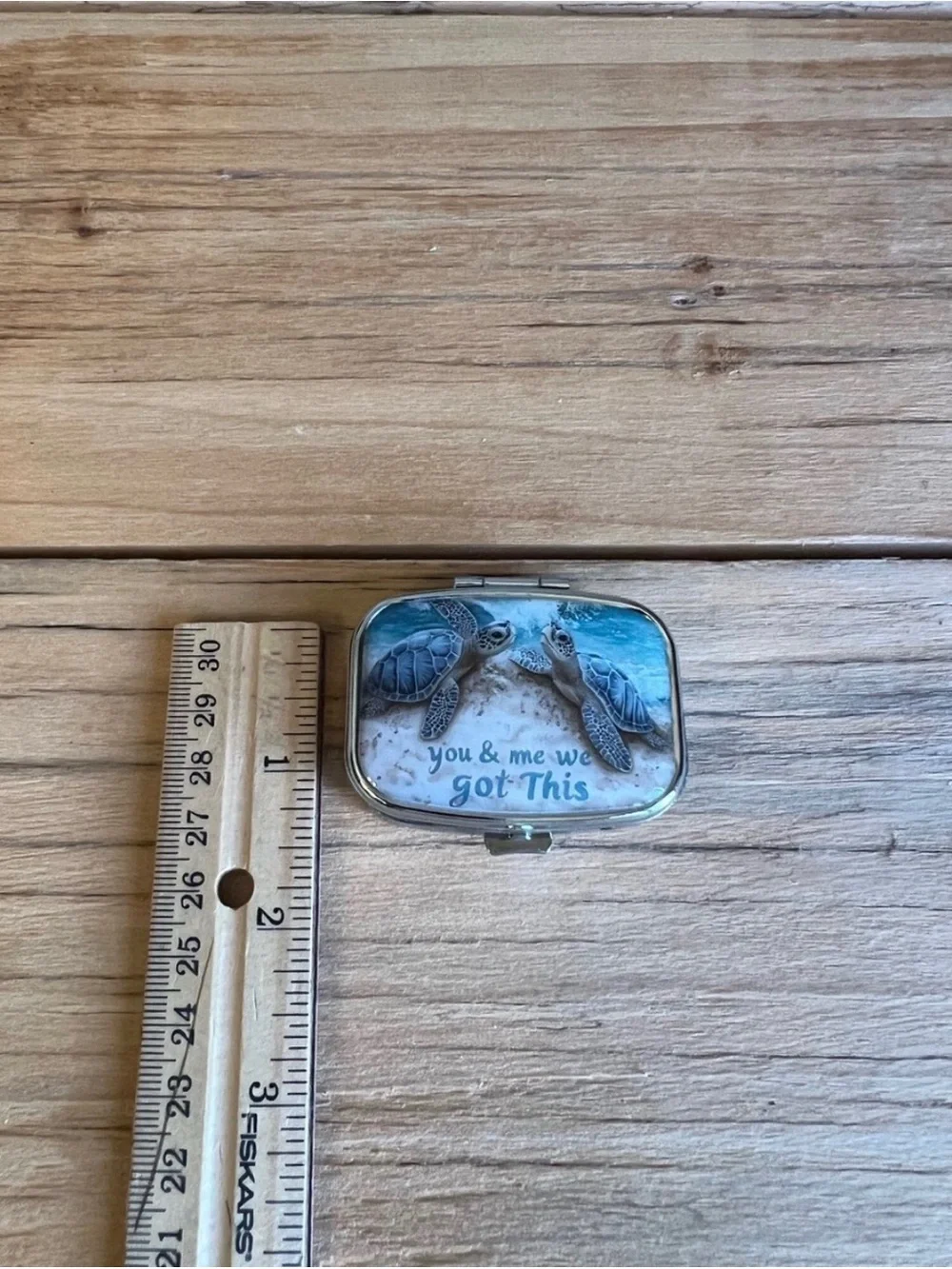 Sea Turtle Beach Purse Pill Box/Travel Jewelry-Ocean Blue and Sand
